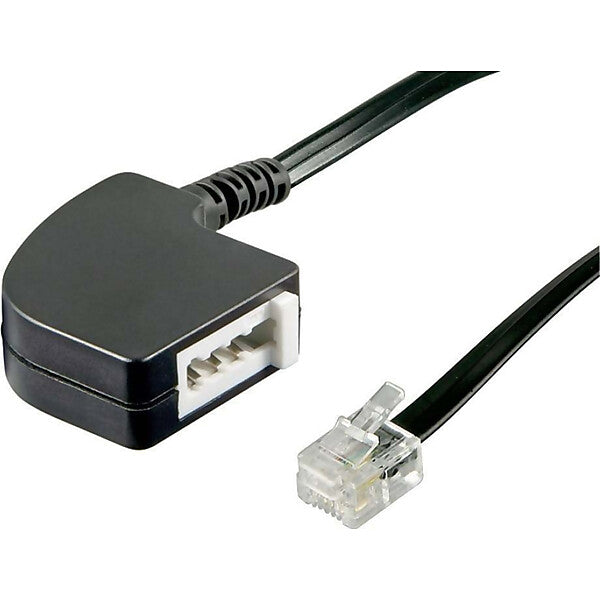 Goobay TAE Adapter F-RJ11/RJ14 0,2m,sw,Bu/St 68584